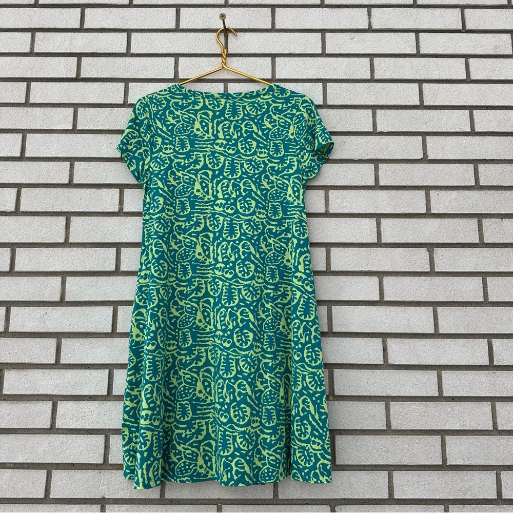 Soft Surroundings Santiago Gaia Tropical Green Jersey Dress Pockets PM Resort - Picture 5 of 14